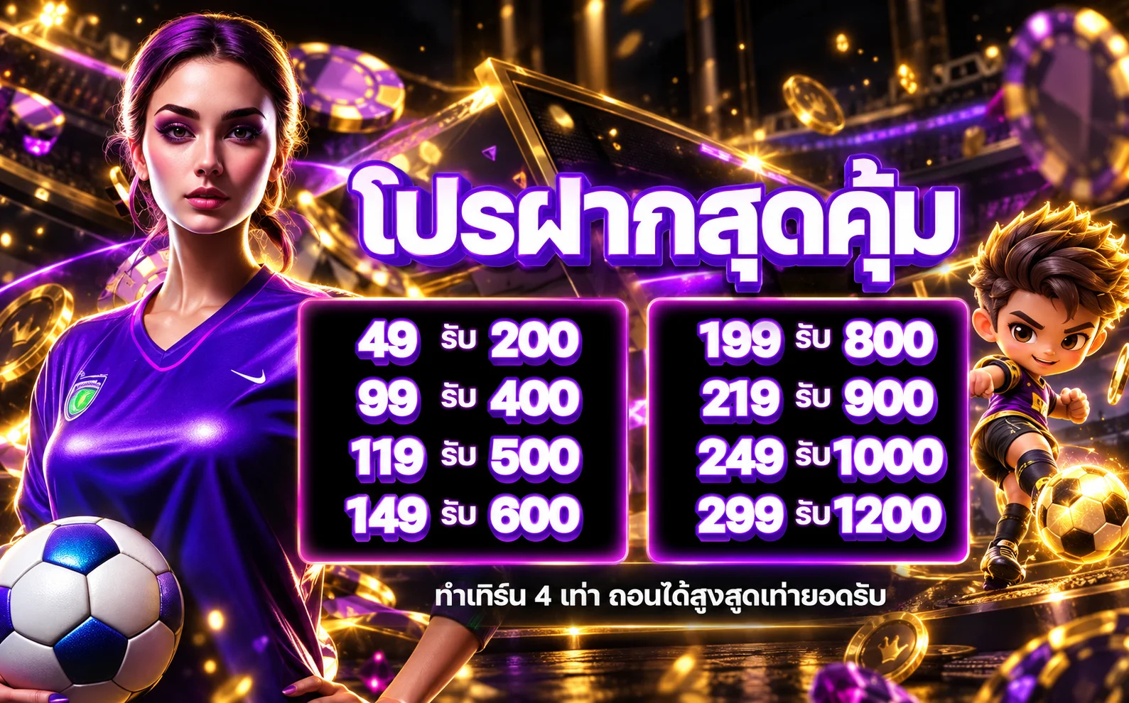 แบนเนอร์สิทธิพิเศษฝากเงิน FusionsX